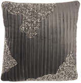 Mina Victory Sofia Beaded Pleated Velve Charcoal Pewter Indoor Throw Pillow - Clearance