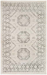 Close-up of Nourison Serenity Home Ivory Grey Vintage Area Rug with chestnut accents and a high pile texture.