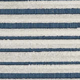 Close-up of the Nourison Key Largo Blue rug. Features a contemporary striped pattern in light blue and white.