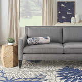 Mina Victory Aloha Indoor/Outdoor Ivory/Navy Throw Pillow