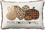 Mina Victory Holiday Pillows Peace Love Fall Multicolor Indoor Throw Pillow - Clearance
