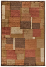 Feizy Keystone Transitional Color Block - Green/Brown/Orange Area Rug - Clearance