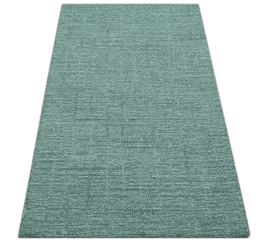 Cam Custom Made Modern Style Teal Hand Tufted Wool Rug
