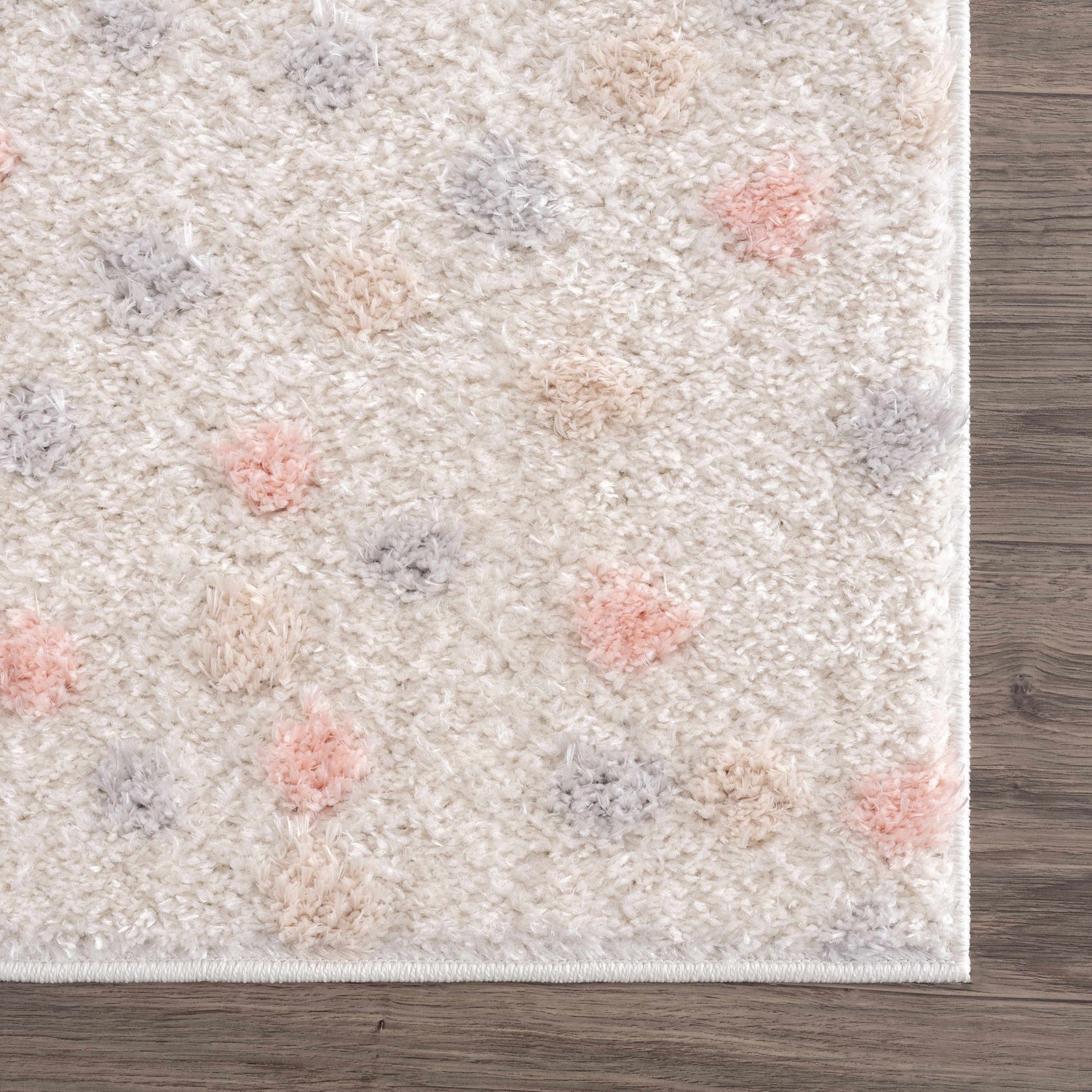 Sample Cansu Pink & Cream Dotted Area Rug