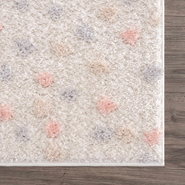Sample Cansu Pink & Cream Dotted Area Rug