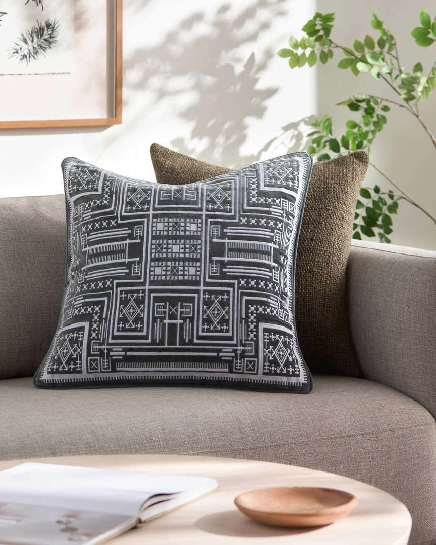 Kishi Charcoal Throw Pillow - Clearance