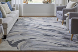 Feizy Dryden Transitional Abstract - Blue/Gray/Taupe Area Rug