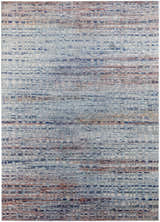 Feizy Edgemont rug with a modern abstract design in blue, ivory, and orange hues. Casual style with a subtle grid pattern. Design-Rectangle