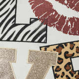 Mina Victory Holiday Pillows Lips Love Leopard Multicolor Indoor Throw Pillow - Clearance