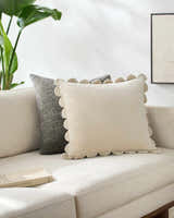 Ludala Ivory Cotton Throw Pillow