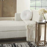 Mina Victory Sofia Ruched Velvet Cream Indoor Throw Pillow - Clearance