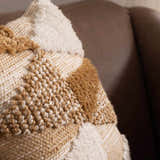 Rudex Ivory Geometric Diamond Rustic Polyester Accent Pillow - Clearance