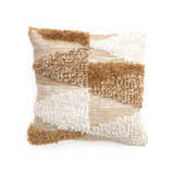 Rudex Ivory Geometric Diamond Rustic Polyester Accent Pillow - Clearance