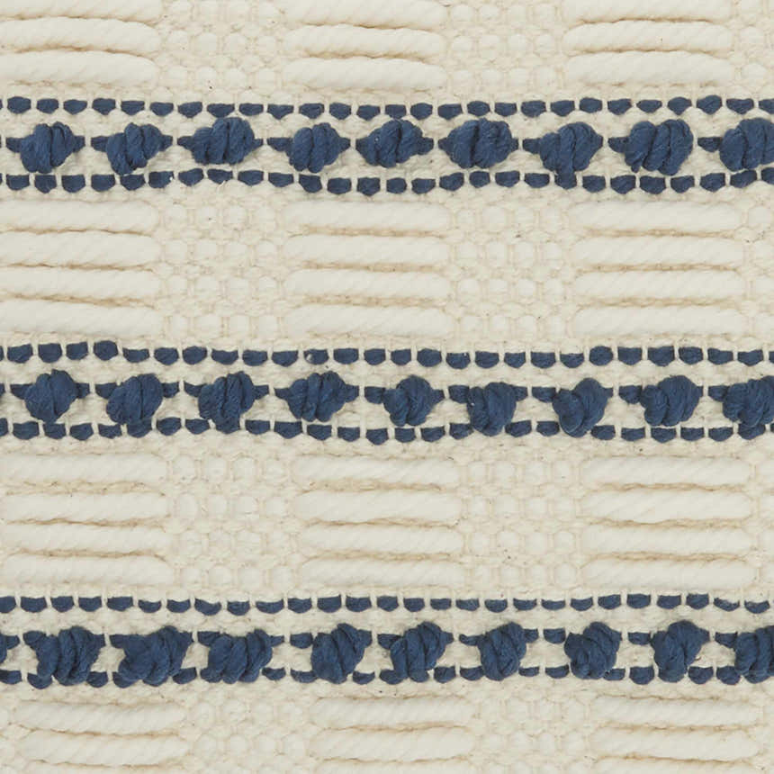 Mina Victory Lifestyle Woven Lines And Dots Navy Indoor Throw Pillow