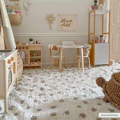 Sample Chaia Dotted Cream & Gray Plush Rug