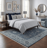 Charcoal and Silver Hand knotted Traditional Oushak Custom Made wool Area Rug