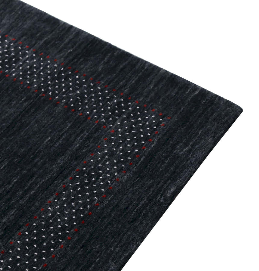 Charcoal Center Pattern Hand Loomed Wool Area Rug