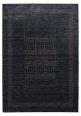 Charcoal Center Pattern Hand Loomed Wool Area Rug