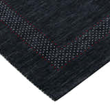 Charcoal Center Pattern Hand Loomed Wool Area Rug