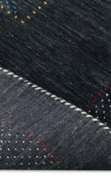 Charcoal Center Pattern Hand Loomed Wool Area Rug
