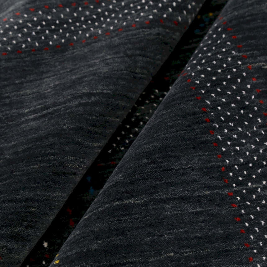 Charcoal Center Pattern Hand Loomed Wool Area Rug