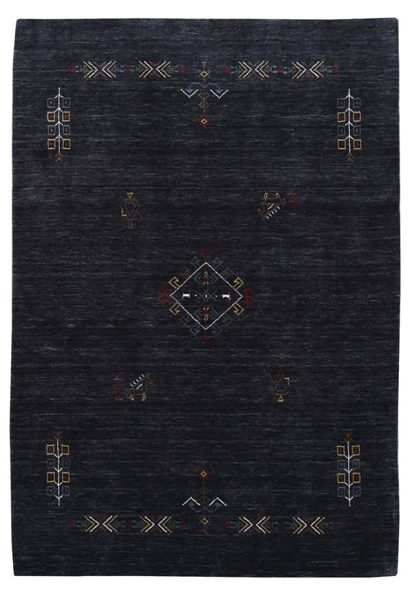 Charcoal Tribal Center Medallion Hand Loomed Wool Area Rug