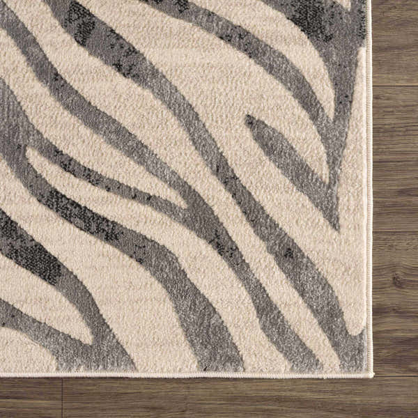Sample Gray Ecorse Zebra Print Area Rug