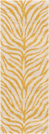 Yellow Terra Zebra Print Area Rug - Clearance