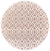 Feizy Saphir Mira round rug with interlocking geometric diamond pattern in pink and white. Modern style. Design-Round