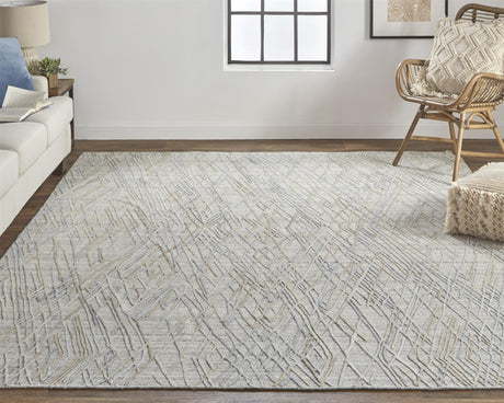Feizy Elias Modern Abstract - Gray/Blue Area Rug