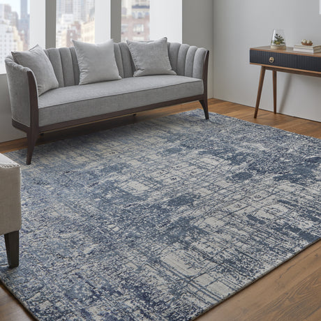 Feizy Eastfield Modern Abstract - Blue/Ivory Area Rug
