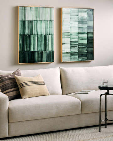 Soft Forest Green Modern Framed Wall Art for modern gallery walls