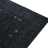 Contemporary Charcoal Gabbeh Border Hand Loomed Wool Area Rug