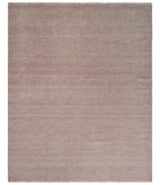 Contemporary Custom Made Modern Solid Peach Hand knotted Wool Area Rug