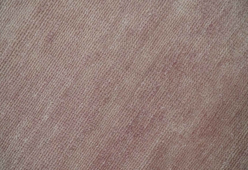 Contemporary Custom Made Modern Solid Peach Hand knotted Wool Area Rug