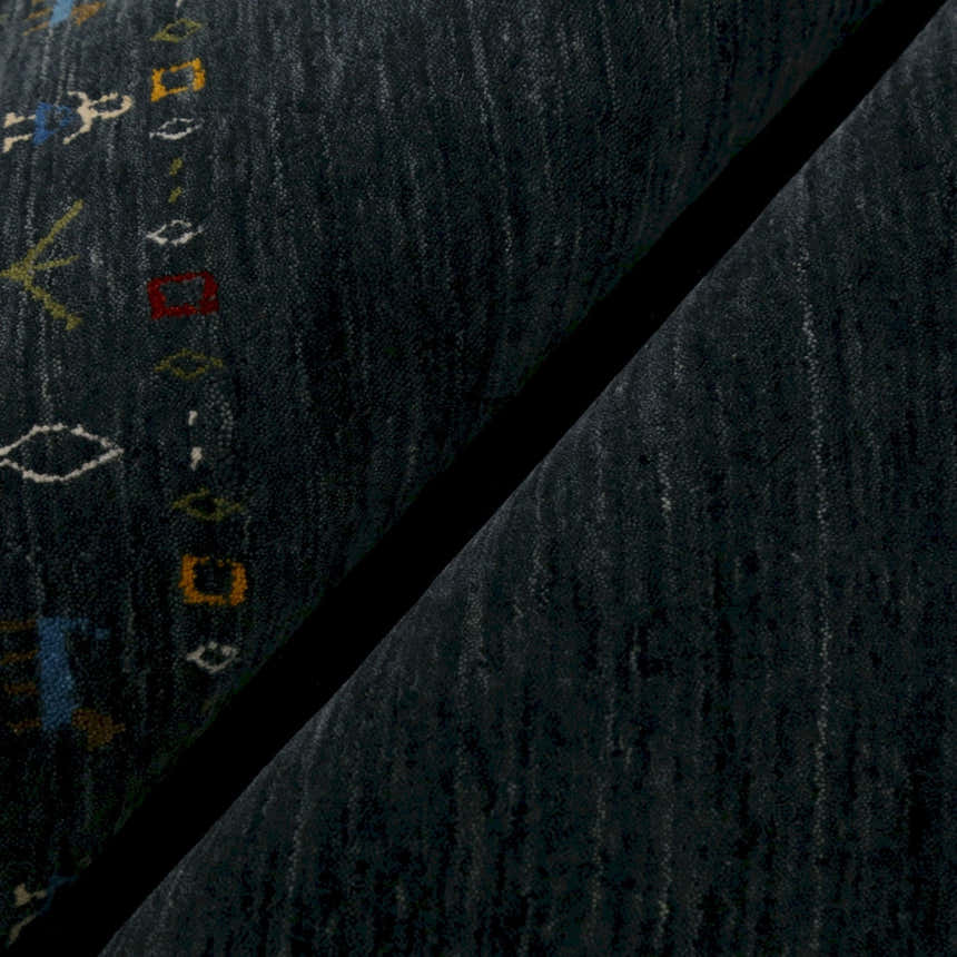 Contemporary Design Charcoal Hand Loomed Wool Area Rug