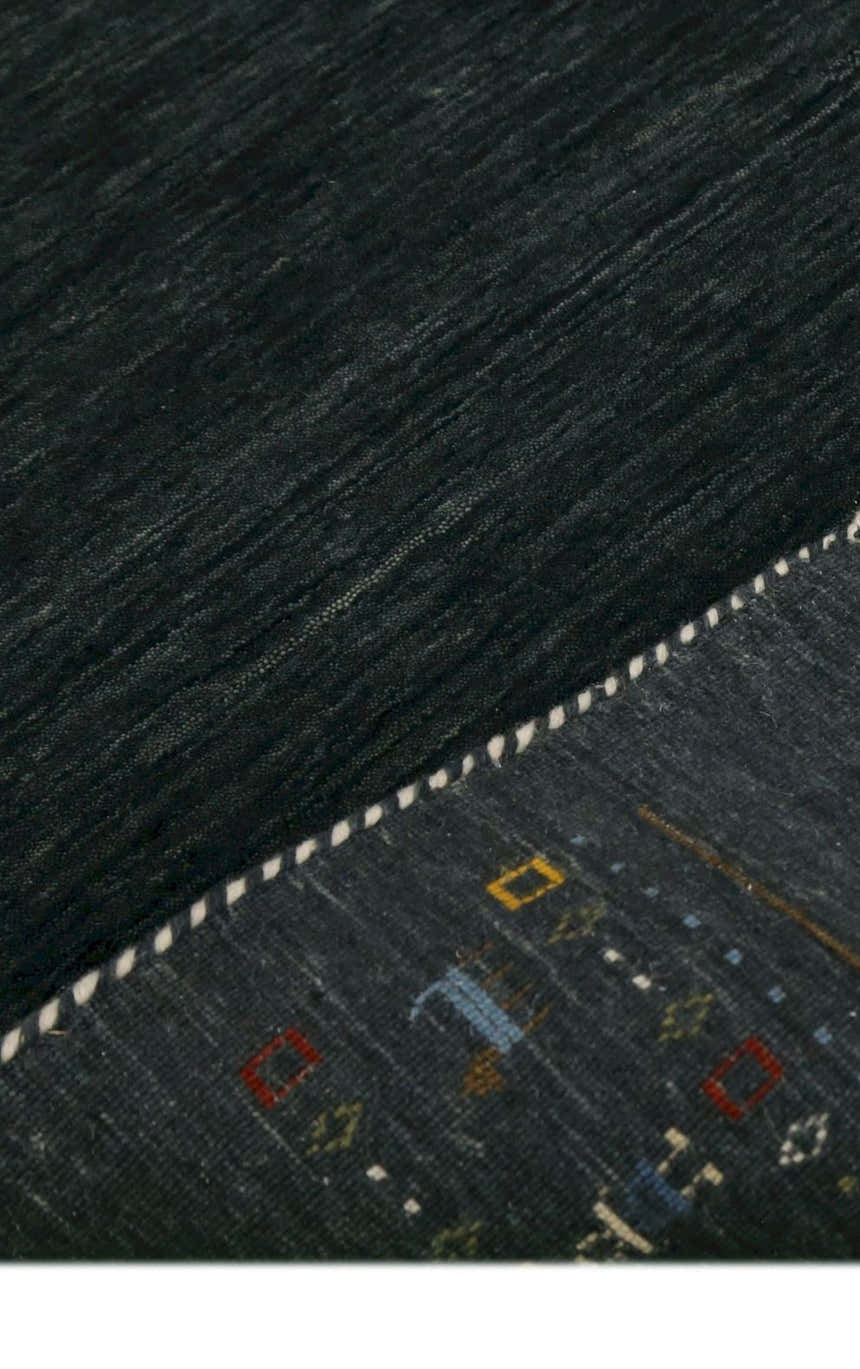 Contemporary Design Charcoal Hand Loomed Wool Area Rug