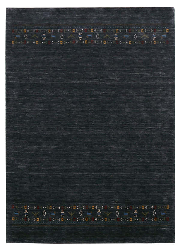 Contemporary Design Charcoal Hand Loomed Wool Area Rug