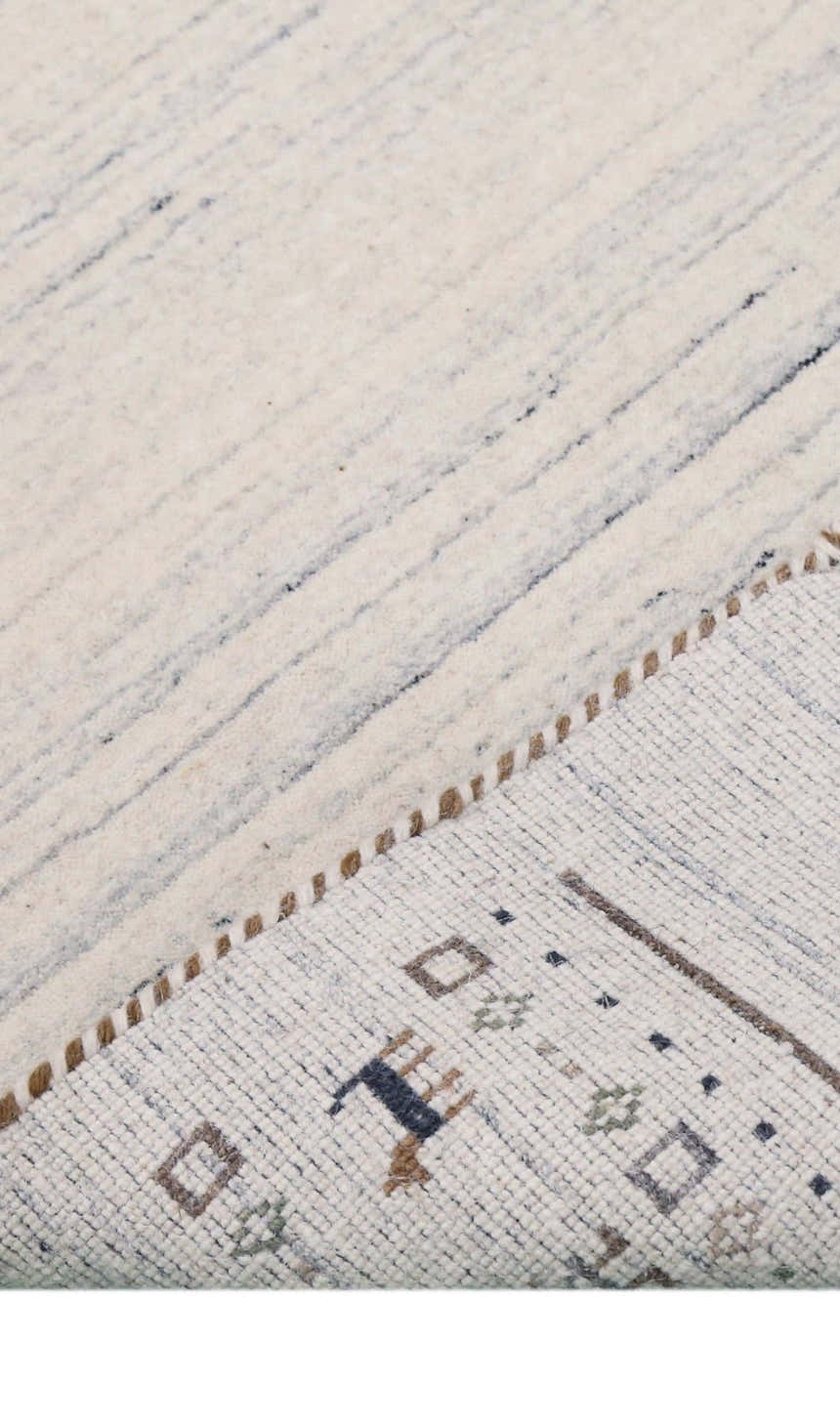 Contemporary Ivory Design Hand Loomed Wool Rug