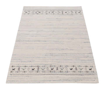 Contemporary Ivory Design Hand Loomed Wool Rug