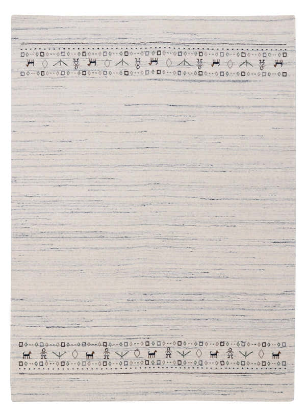 Contemporary Ivory Design Hand Loomed Wool Rug