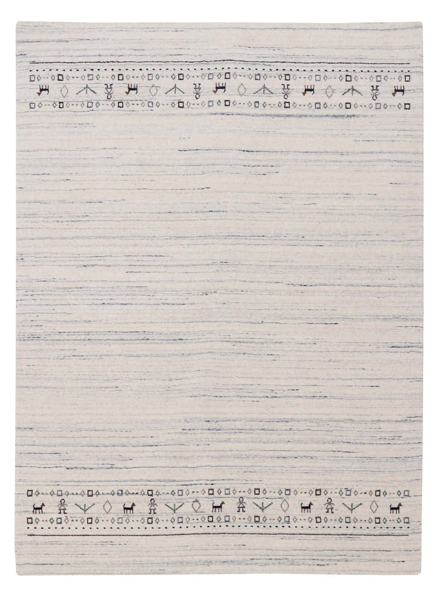 Contemporary Ivory Design Hand Loomed Wool Rug