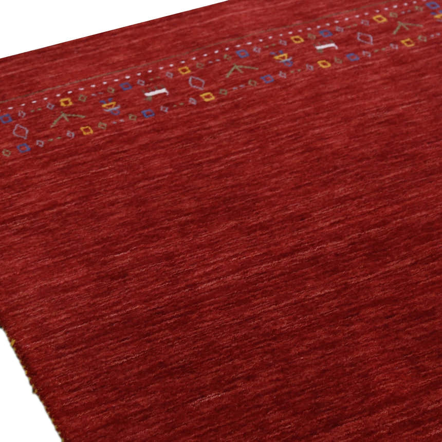 Contemporary Red Hand Loomed Wool Area Rug