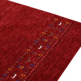 Contemporary Red Hand Loomed Wool Area Rug