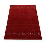 Contemporary Red Hand Loomed Wool Area Rug