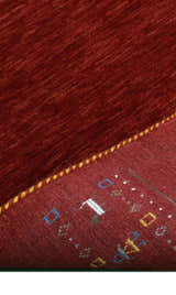 Contemporary Red Hand Loomed Wool Area Rug