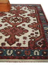 Coral Rust and Ivory Hand Knotted Traditional Heriz Serapi Multi Size Wool area Rug
