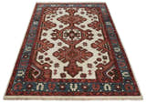 Coral Rust and Ivory Hand Knotted Traditional Heriz Serapi Multi Size Wool area Rug