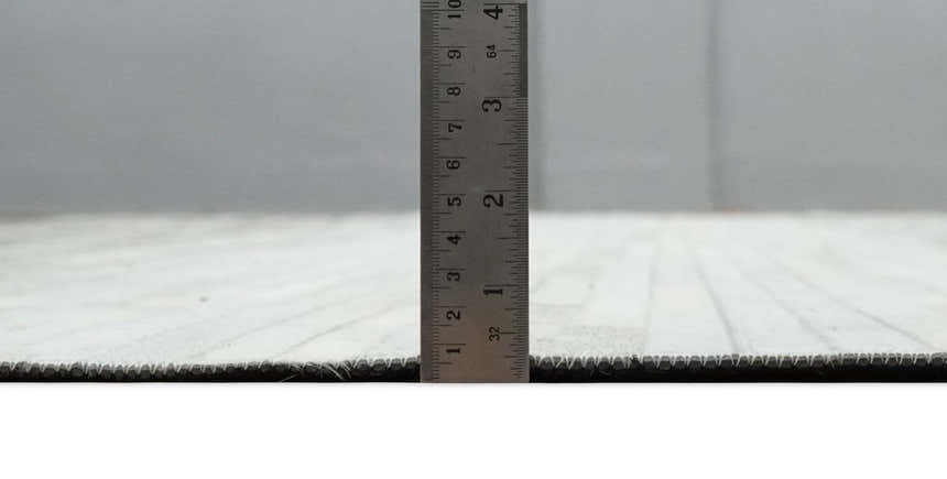 Custom Made Cowhide Leather Striped Gray and Silver Leather Rug, Modern Rug