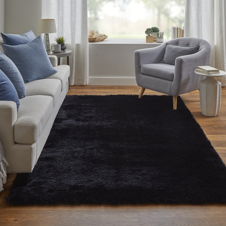 Feizy Indochine Modern Solid - Black Area Rug